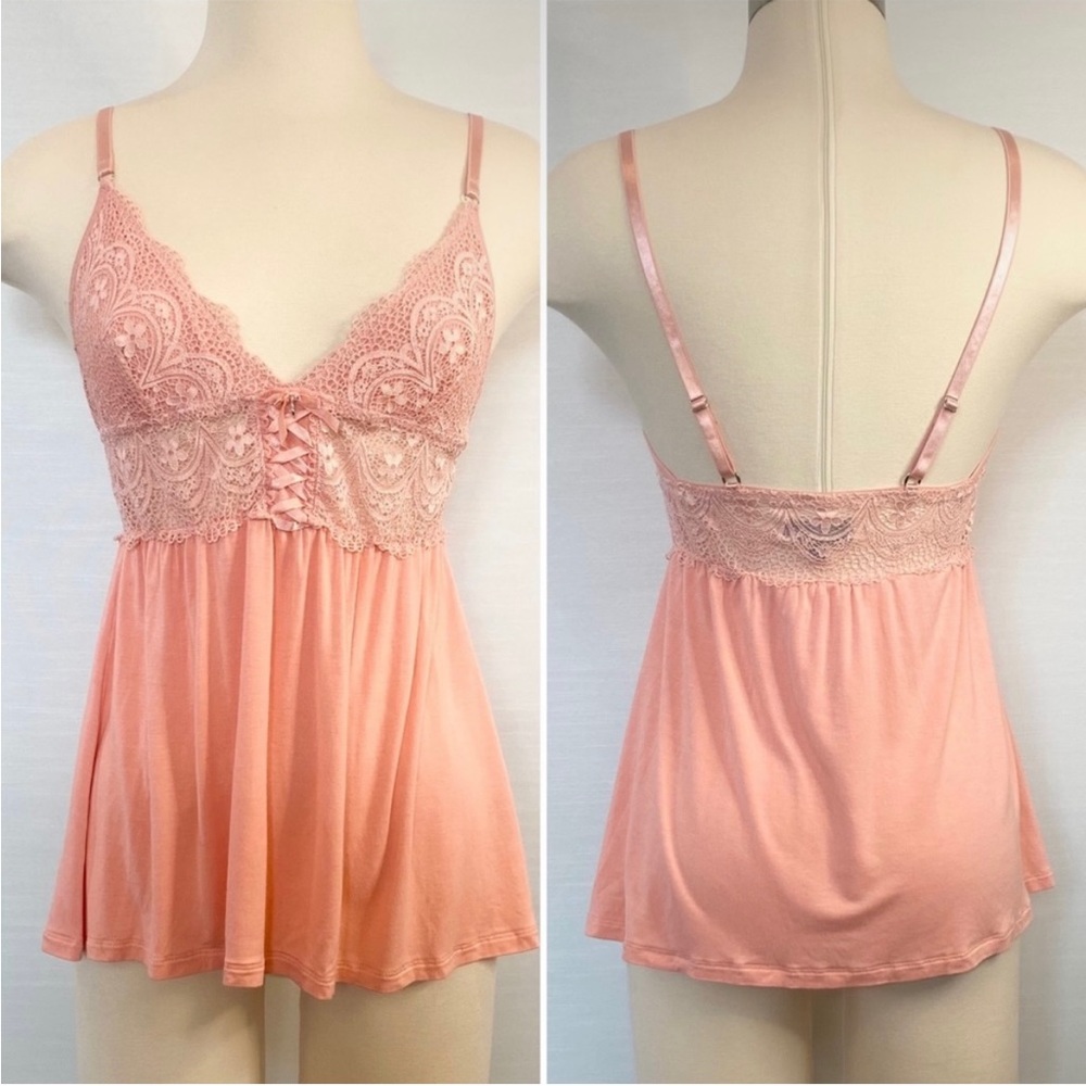 Lacy Milkmaid Pink Corset Babydoll Cami
Fairy Tank Top/Nightgown Daisy Fuentes